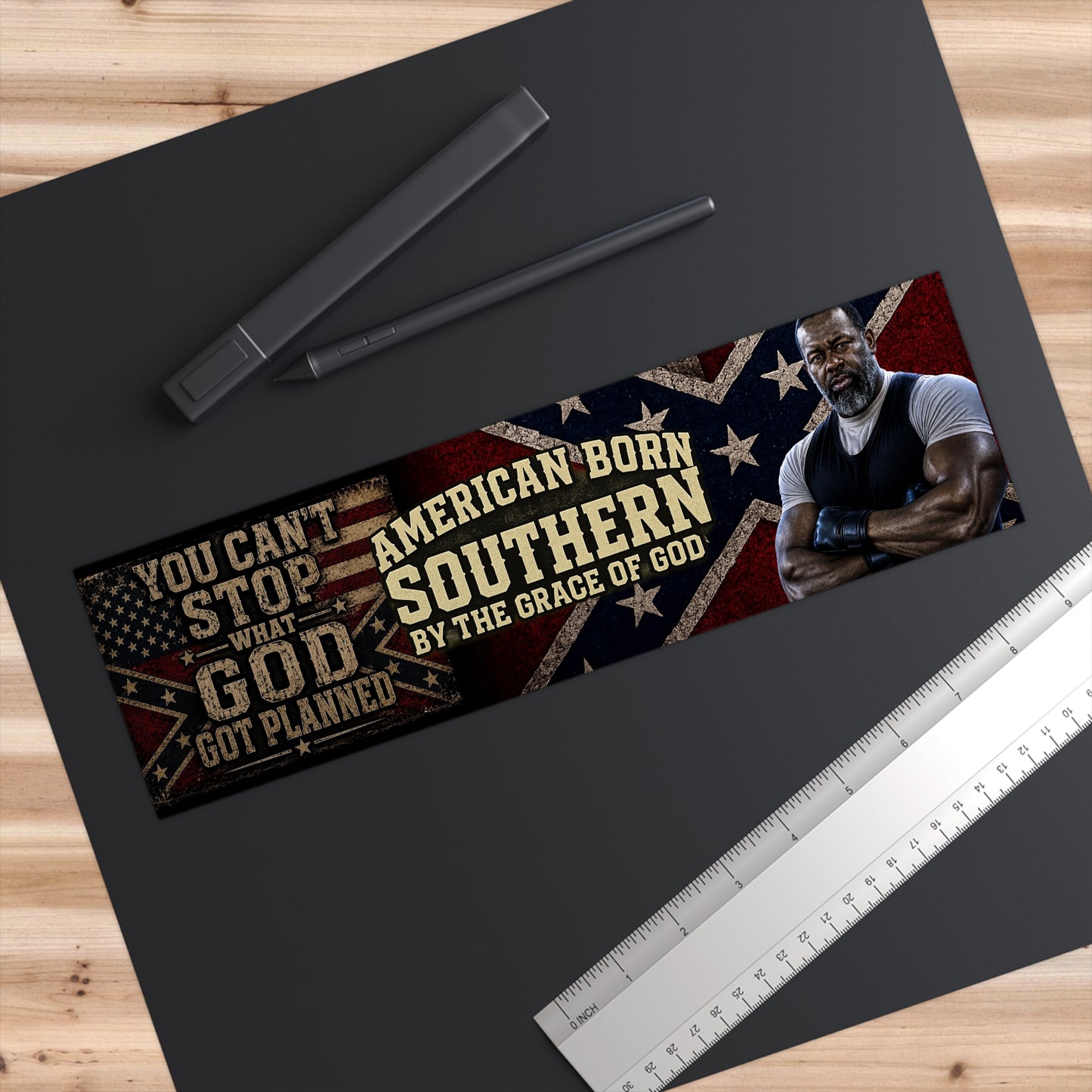 You Can't Stop What God Got Planned Bumper Sticker — Patriotic Faith & Resilience Design