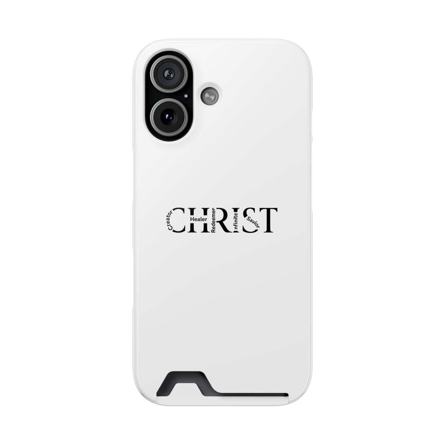 Christian Phone Card Case — Minimal 'CHRIST' Text Wallet Phone Case