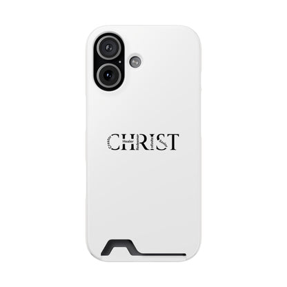 Christian Phone Card Case — Minimal 'CHRIST' Text Wallet Phone Case