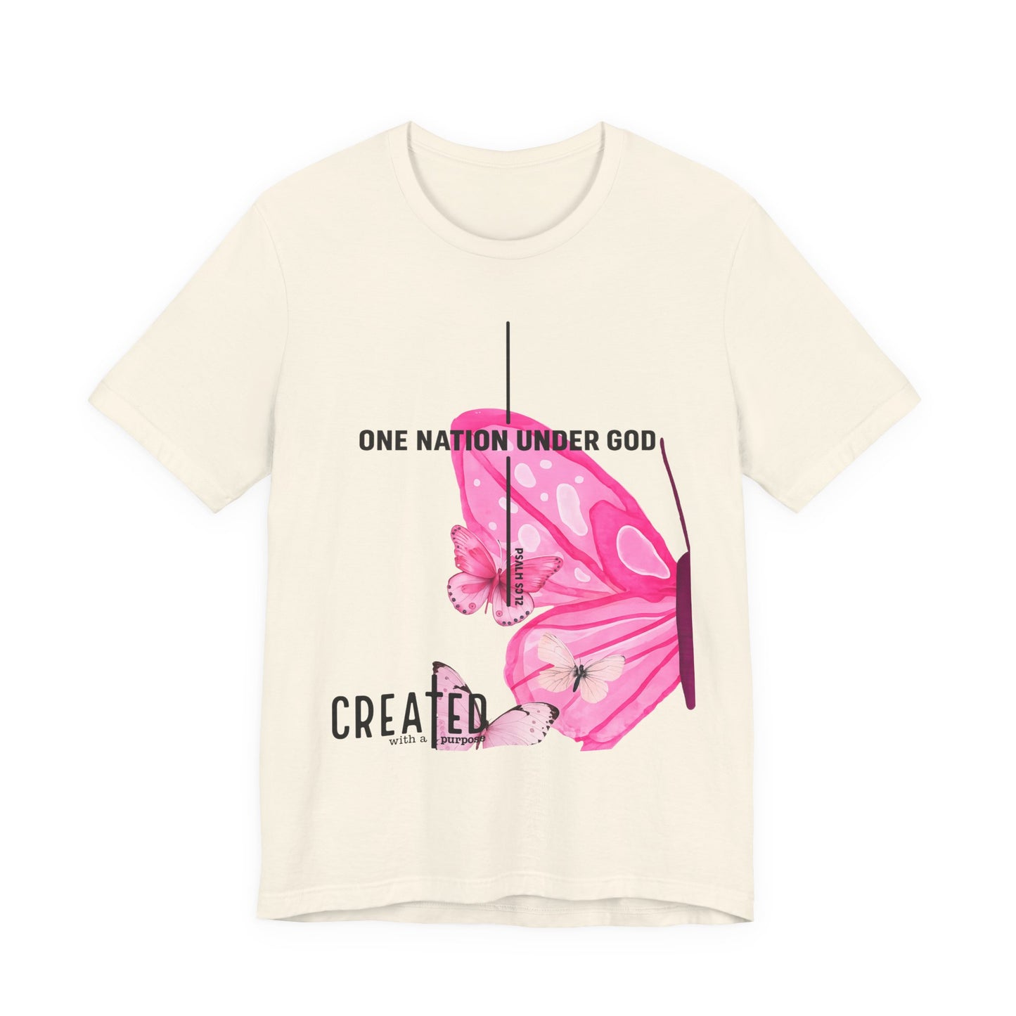 Created Butterfly T-Shirt — "One Nation Under God" Christian Inspirational Tee