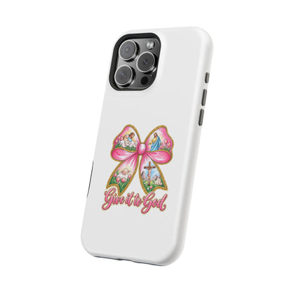 Give It to God Phone Case — Floral Bow Christian iPhone Cover