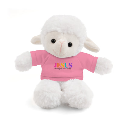 Jesus Rainbow Tee Teddy Bear - Plush Stuffed Animal with Faith Shirt