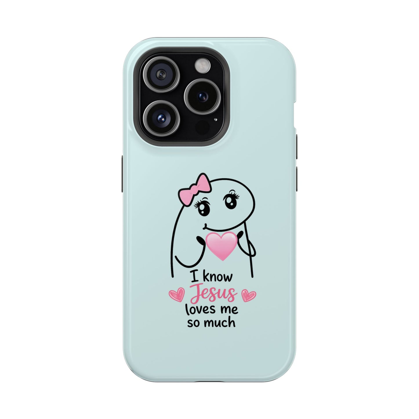 Christian Cute Heart Phone Case — "I Know Jesus Loves Me So Much" Magnetic Impact-Resistant Case
