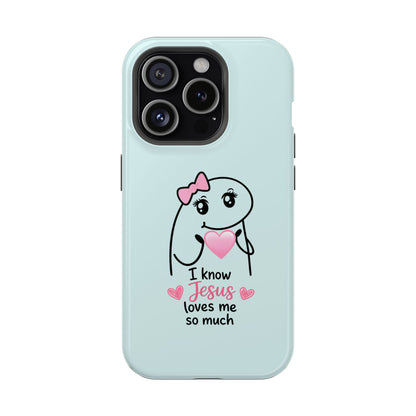 Christian Cute Heart Phone Case — "I Know Jesus Loves Me So Much" Magnetic Impact-Resistant Case