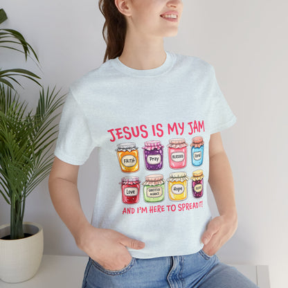 Christian T-Shirt — "Jesus Is My Jam" Jam Jar Graphic Tee