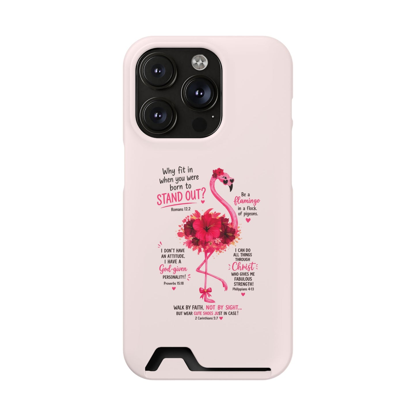 Flamingo 'Stand Out' Phone Card Case — Slim Wallet iPhone Case