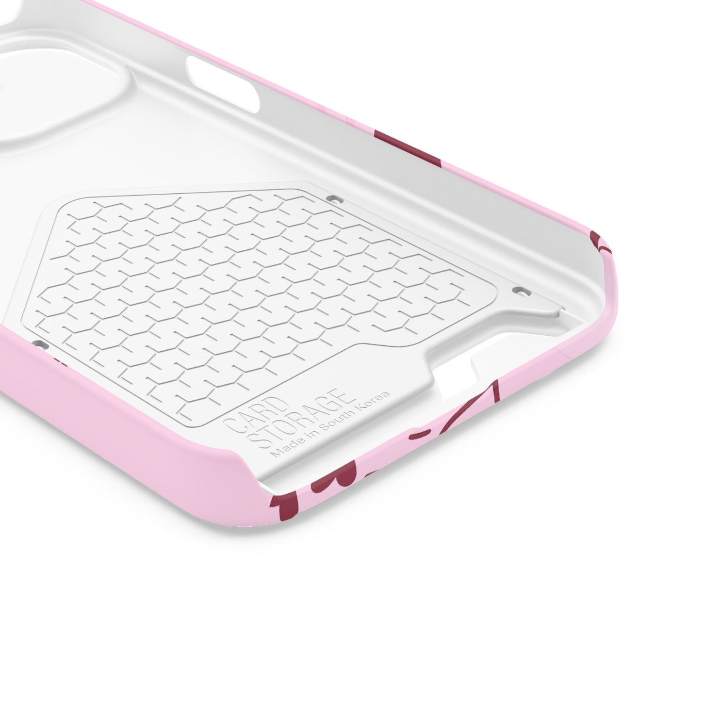 Pink "Child of God" Phone Card Case — Heart Pattern Religious Phone Case with Card Holder