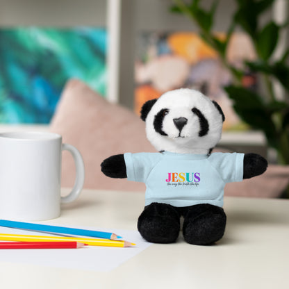 Jesus Rainbow Tee Teddy Bear - Plush Stuffed Animal with Faith Shirt