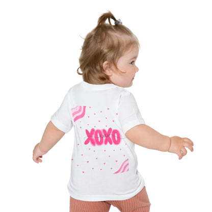 Baby T-Shirt — Pink Floral Flamingo "Be Flamazing" with XOXO Back (Infant Tee)