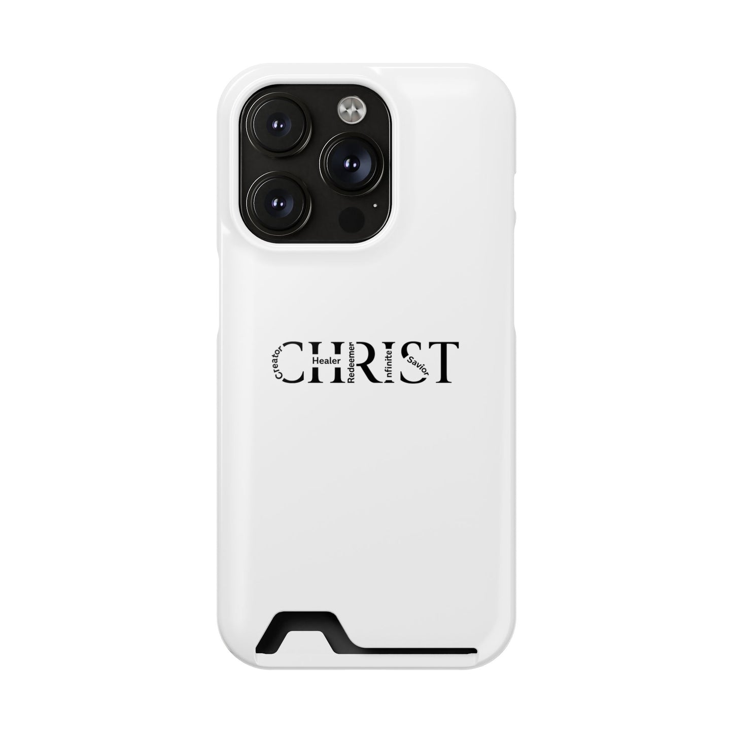 Christian Phone Card Case — Minimal 'CHRIST' Text Wallet Phone Case