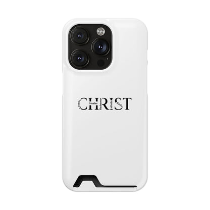 Christian Phone Card Case — Minimal 'CHRIST' Text Wallet Phone Case