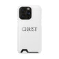 Christian Phone Card Case — Minimal 'CHRIST' Text Wallet Phone Case