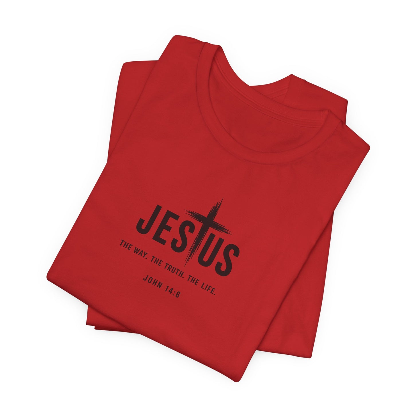 Faith Over Everything Christian Tee — "Jesus" Cross Design, John 14:6 Inspirational Shirt