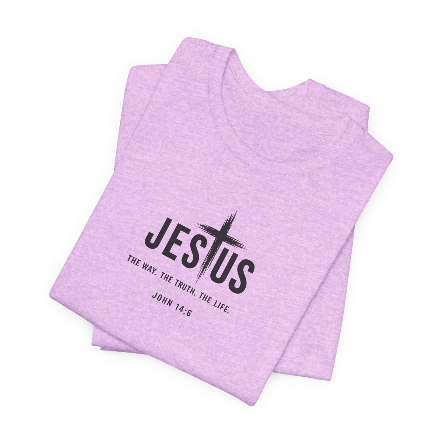 Faith Over Everything Christian Tee — "Jesus" Cross Design, John 14:6 Inspirational Shirt