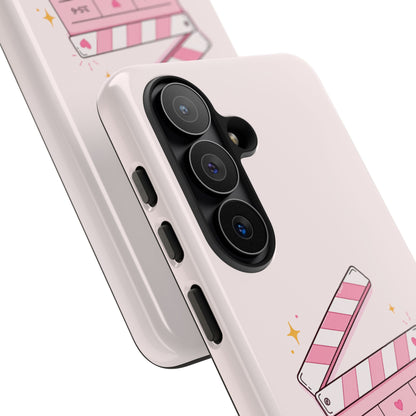 Pink Christian Phone Case — "Let God Direct Your Life" Cute Movie Clapper Design