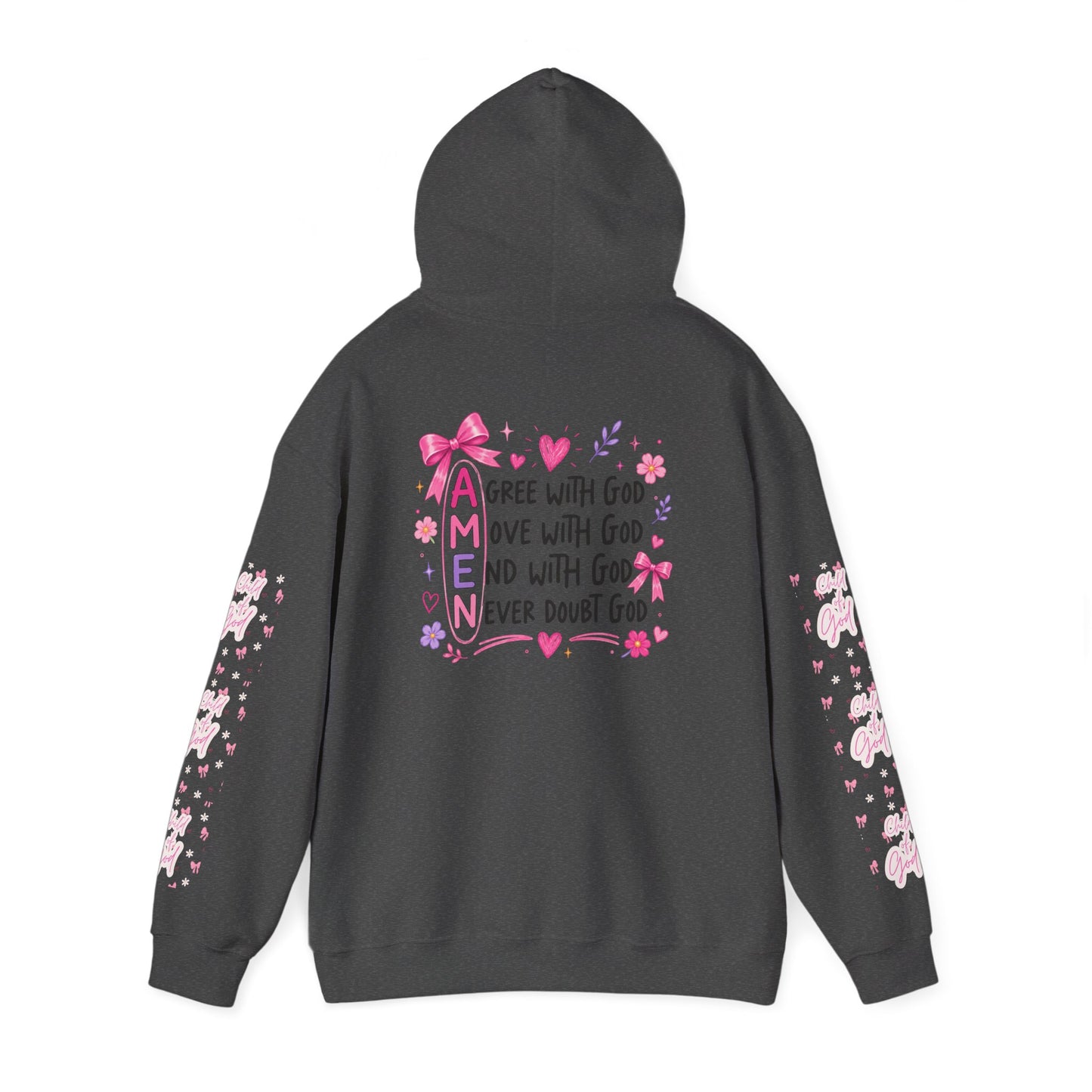 Christian Hoodie - 'AMEN' Inspirational Faith Pullover (Agree, Move, End, Never Doubt God)