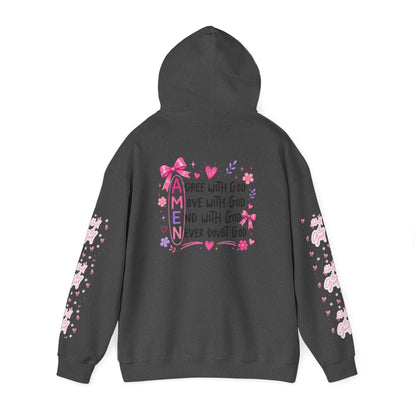 Christian Hoodie - 'AMEN' Inspirational Faith Pullover (Agree, Move, End, Never Doubt God)