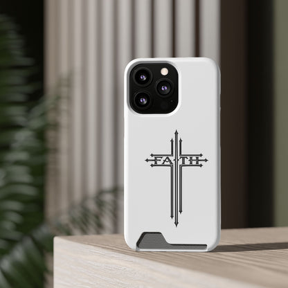 Faith Cross Phone Case with Card Holder — Slim Protective Wallet Case