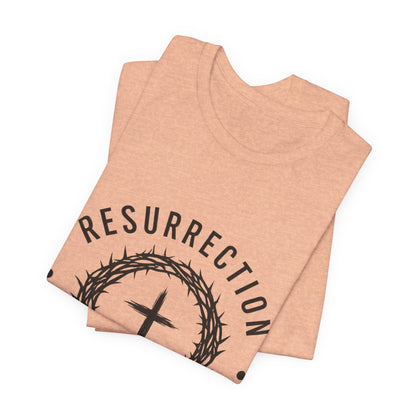 Resurrection Cross T‑Shirt — "Resurrection Rewrote the Ending" Christian Tee