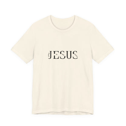 Jesus Minimalist Tee — Distressed Script Christian T-Shirt