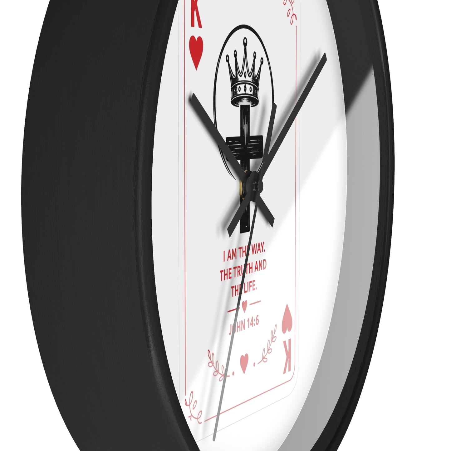 King of Hearts Christian Wall Clock — John 14:6 Playing Card Design