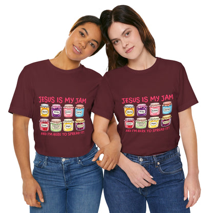 Christian T-Shirt — "Jesus Is My Jam" Jam Jar Graphic Tee