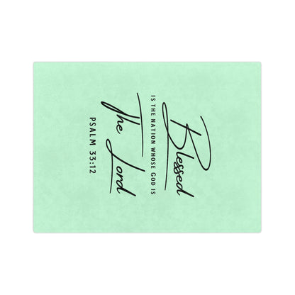 Blessed Is the Nation Psalm 33:12 Microfiber Blanket — Inspirational Christian Throw