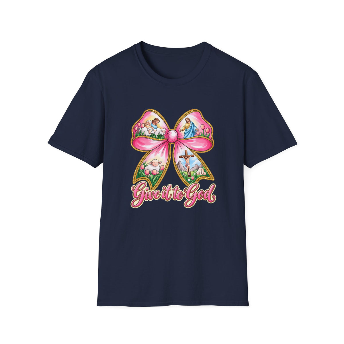Give It to God Bow T-Shirt — Christian Faith Inspirational Tee