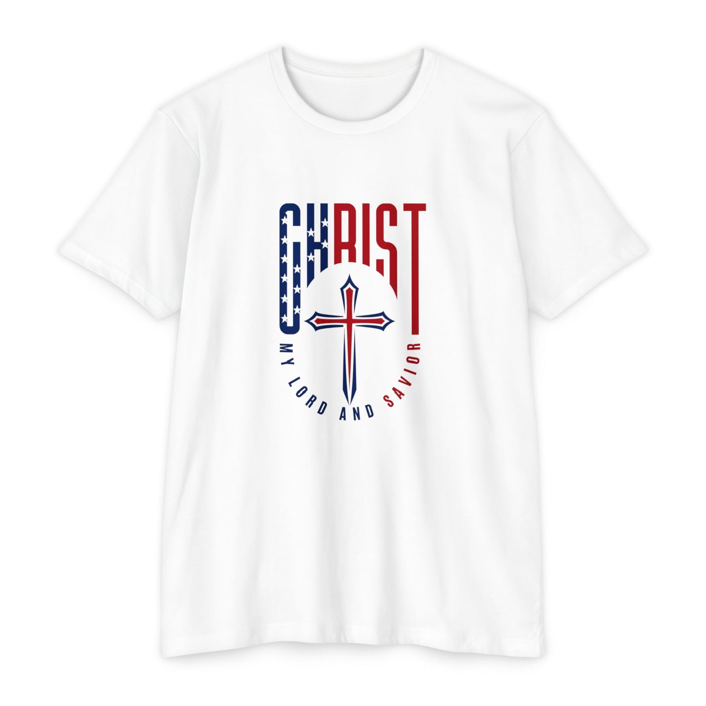 UNISEX Christ Cross T‑Shirt — My Lord and Savior Patriotic Christian Tee