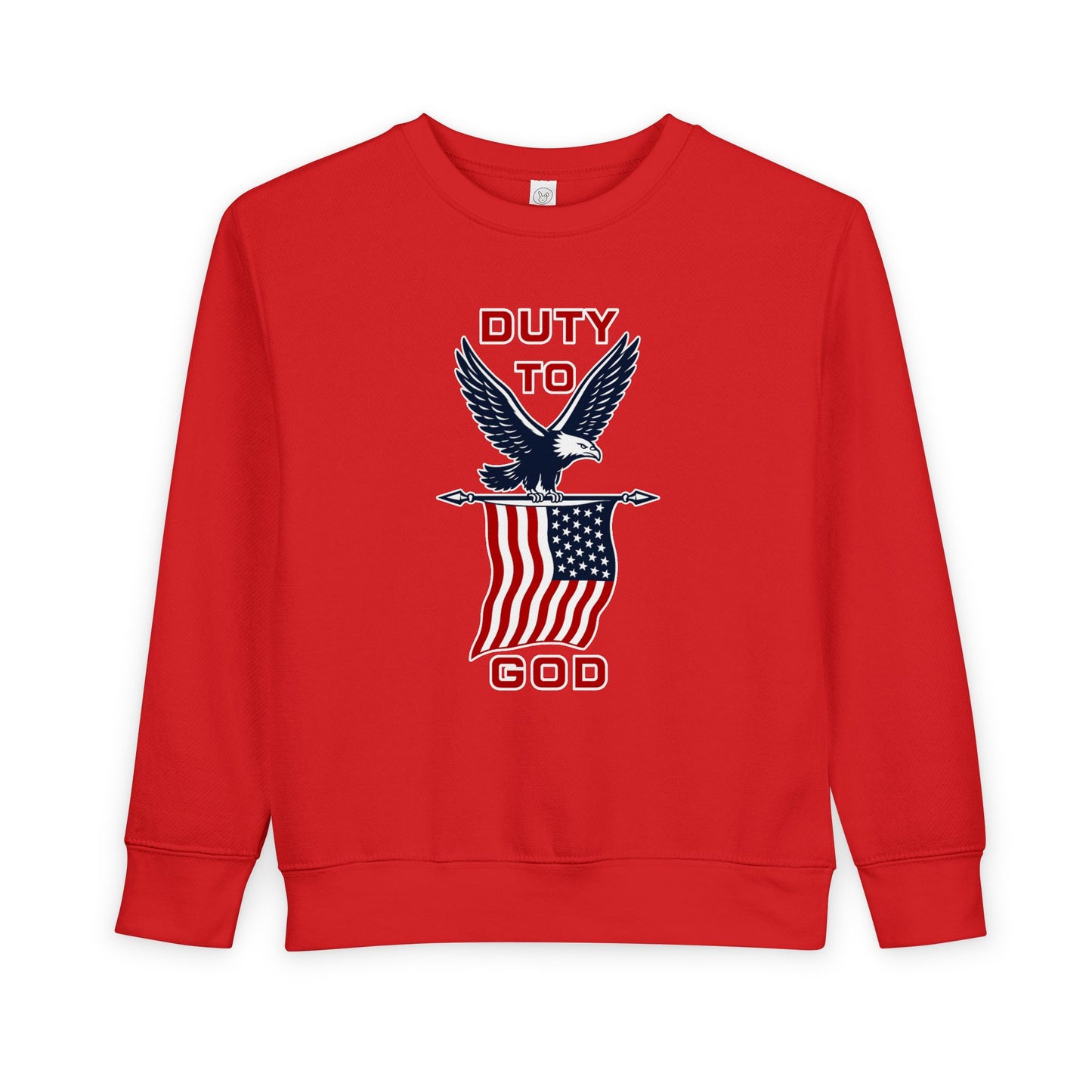 Toddler Sweatshirt - 'Duty to God' Patriotic Eagle & Flag