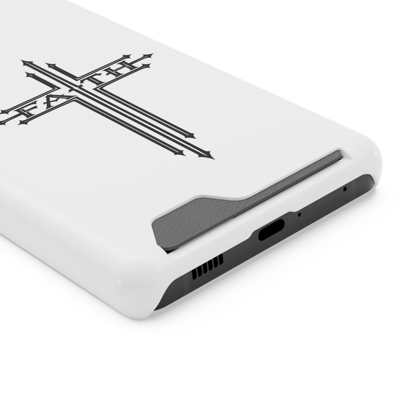 Faith Cross Phone Case with Card Holder — Slim Protective Wallet Case