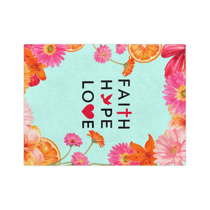 Faith Hope Love Floral Microfiber Blanket