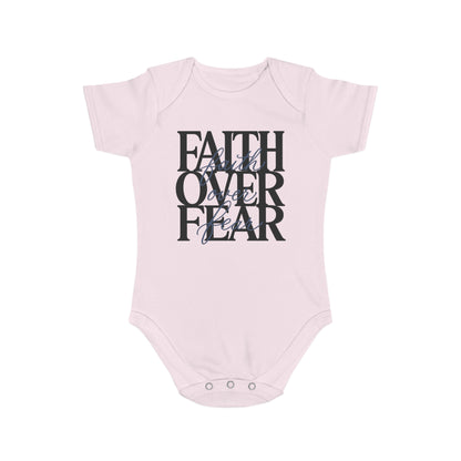 Faith Over Fear Baby Bodysuit — Christian Infant Onesie