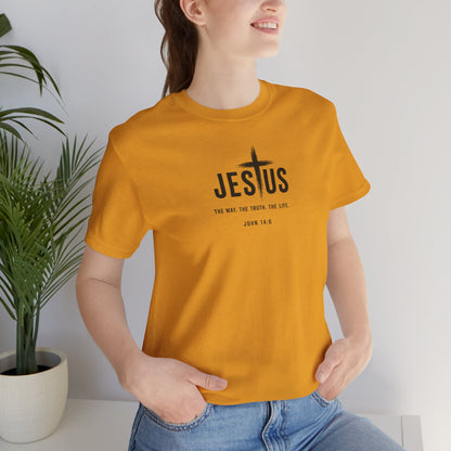 Jesus Cross T‑Shirt - "Jesus: The Way the Truth the Life" Bible Verse Tee (John 14:6)