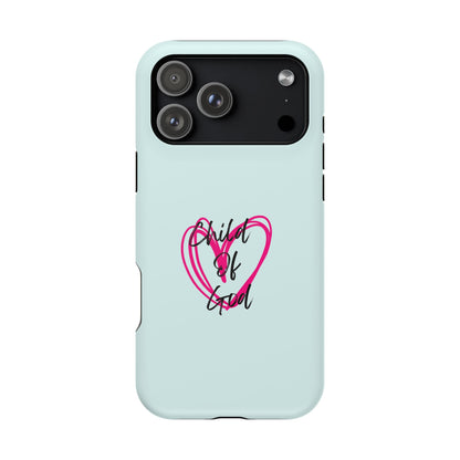 Phone Case — "Child of God" Pink Heart Magnetic Impact-Resistant