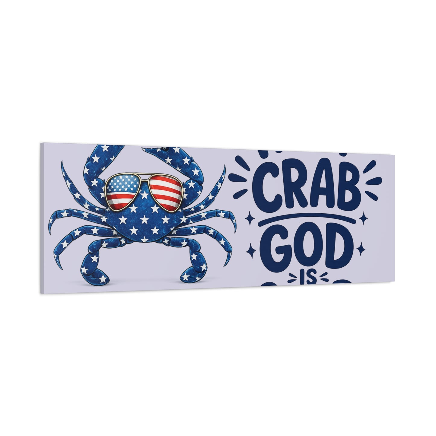 Patriotic Crab Canvas — "Holy Crab God Is Good" Wall Art