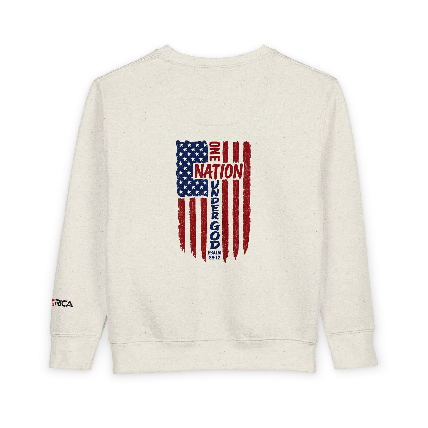 Toddler Sweatshirt - "Blessed is the Nation" Patriotic Christian Kids Crewneck