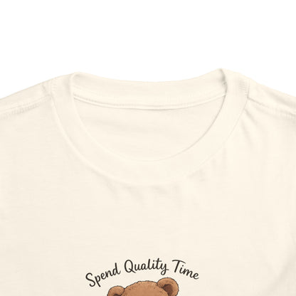 Toddler Tee — "Spend Quality Time with Jesus Today!" Bear Christian Kids Shirt