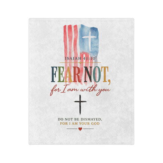 Fear Not Christian Blanket — Isaiah 41:10 Velveteen Throw