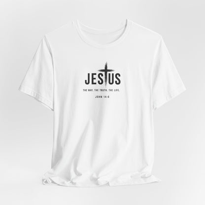 Jesus Cross T‑Shirt - "Jesus: The Way the Truth the Life" Bible Verse Tee (John 14:6)