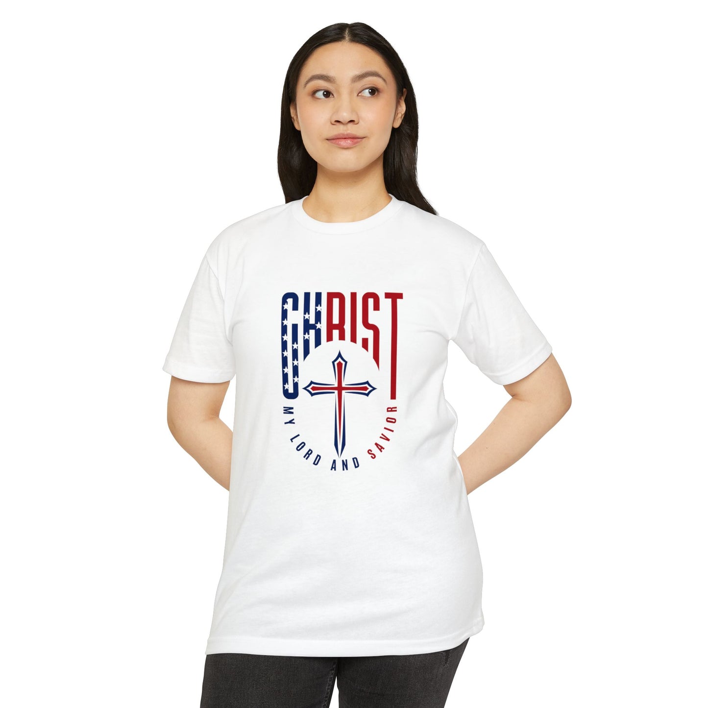 UNISEX Christ Cross T‑Shirt — My Lord and Savior Patriotic Christian Tee
