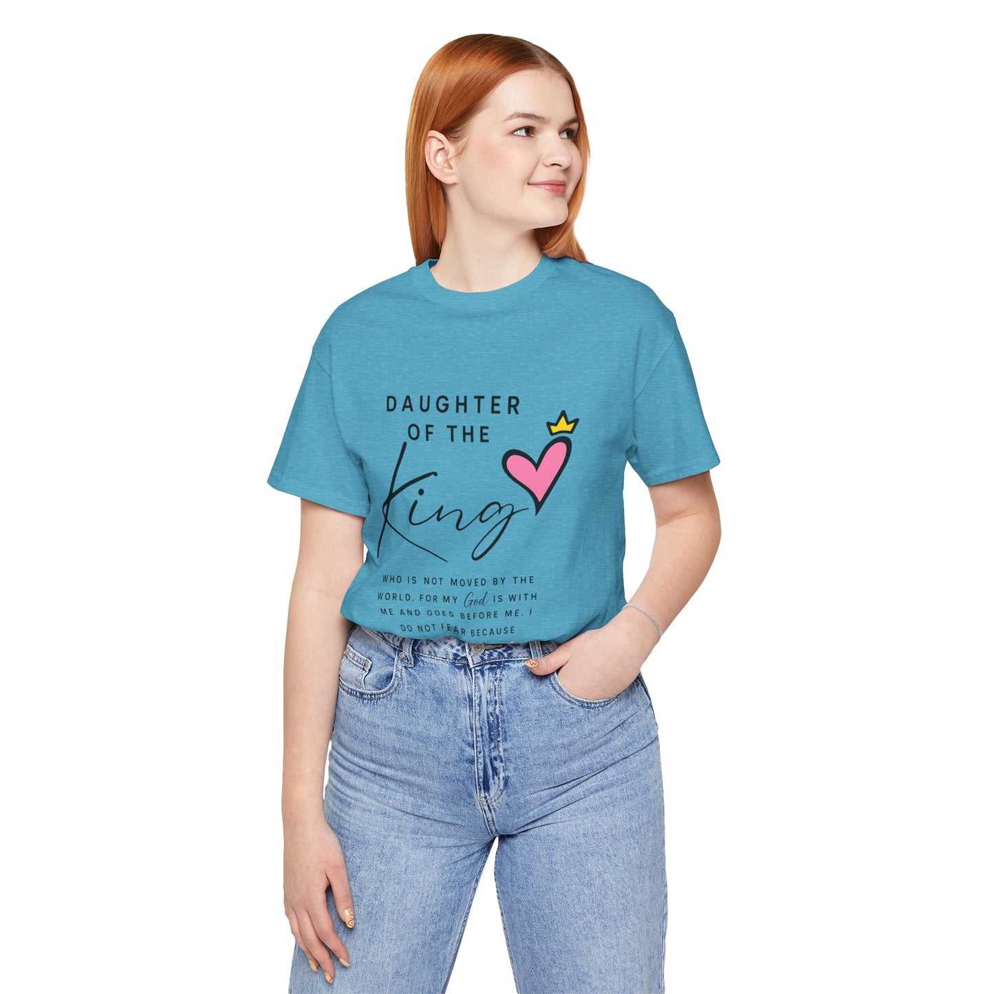 Daughter of the King T-Shirt — Faith-Based Christian Tee with Heart Crown Design