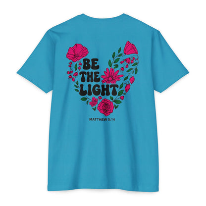 Be The Light Floral T-Shirt — Matthew 5:14 Inspirational Tee