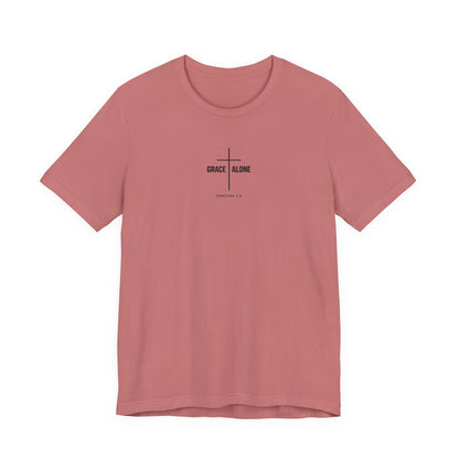 Grace Alone T-Shirt — Ephesians 2:8 Christian Cross Tee