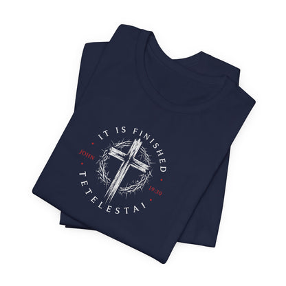 Faith Cross T‑Shirt – "It Is Finished" Christian Tee