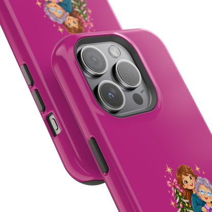 Magenta Christmas Grandma Phone Case — "Abuela, eres un regalo de Dios. ¡Feliz Navidad!" Magnetic Impact-Resistant