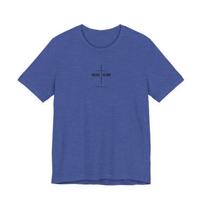 Grace Alone T-Shirt — Ephesians 2:8 Christian Cross Tee