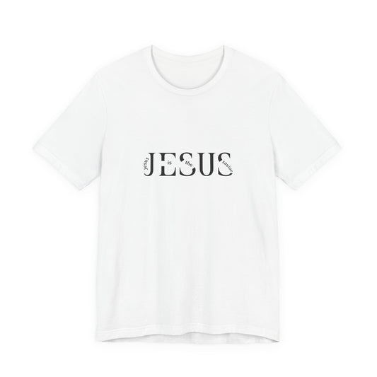 Jesus Minimalist Tee — Distressed Script Christian T-Shirt