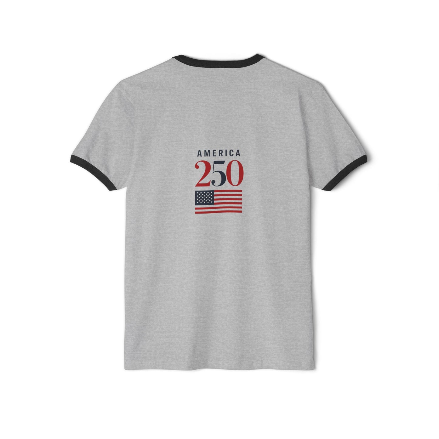 Stand for the Flag, Kneel for the Cross Ringer T-Shirt — America 250 Patriotic Tee