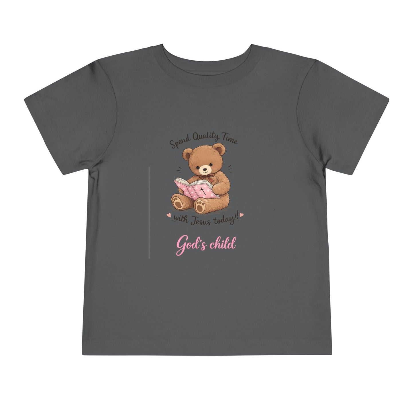 Toddler Tee — "Spend Quality Time with Jesus Today!" Bear Christian Kids Shirt
